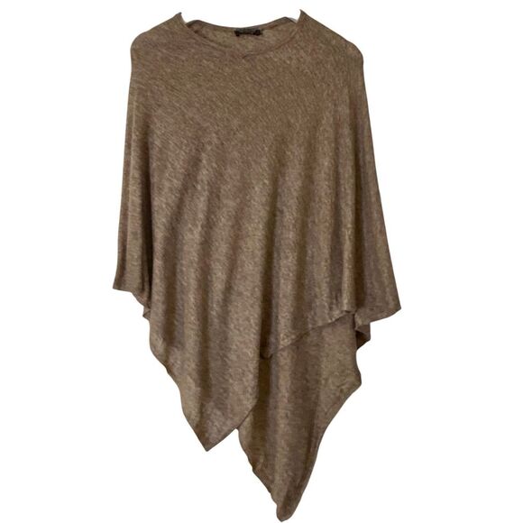 100% Cashmere sand poncho shawl coverup one size - Picture 1 of 8